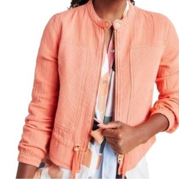 A by Anthropologie Peach Spring Jacket Size - Picture 4 of 4